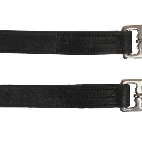 Stijgbeugelriem Leer - 232. Zwart/zilver