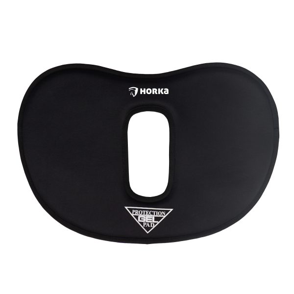 Neopreen Gel Pad, Rond-met Schoftuitsparing - 2. Zwart