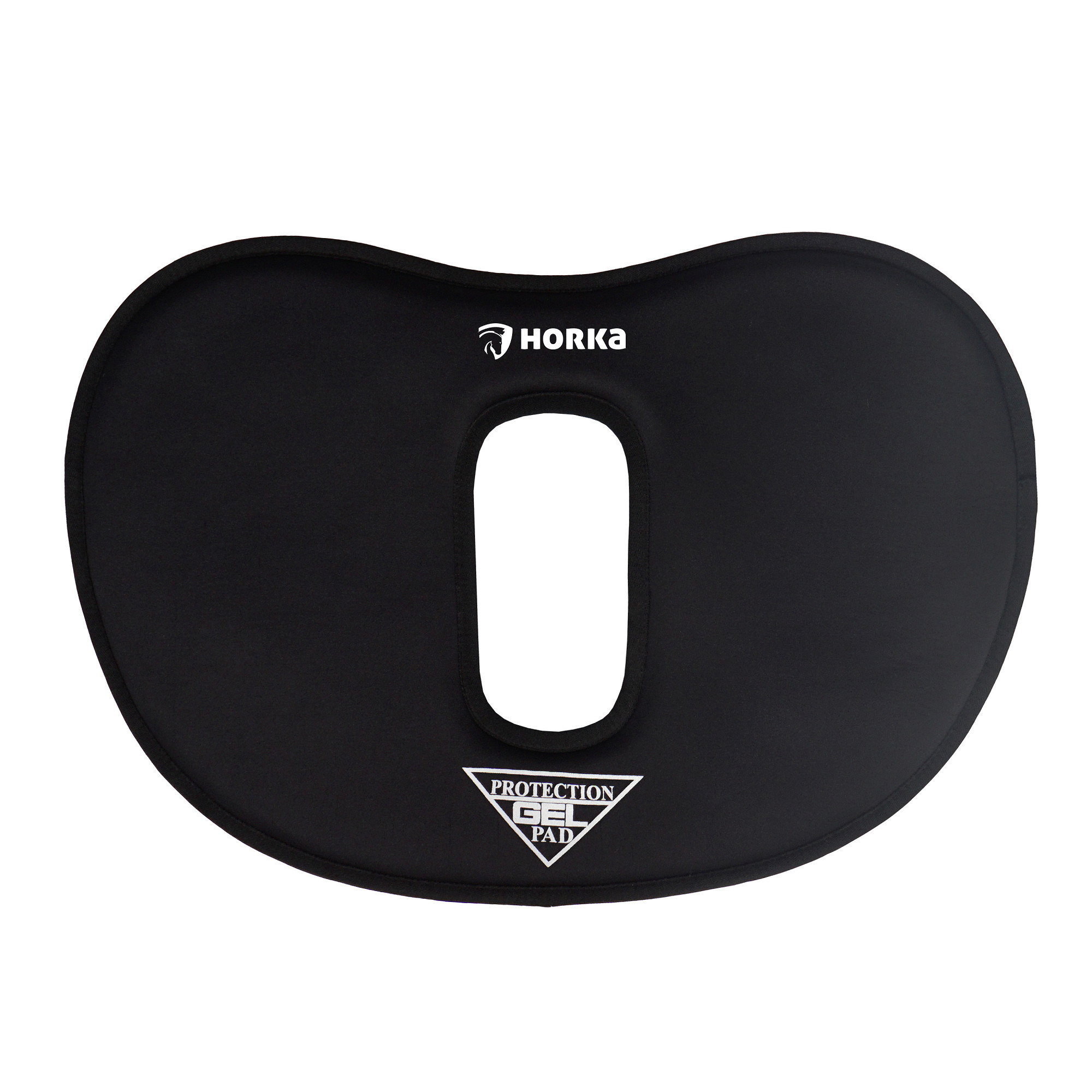 Neopreen Gel Pad, Rond-met Schoftuitsparing - 2. Zwart