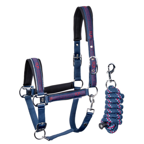 Комплект оглавник с повод - тъмно син Equestrian Society